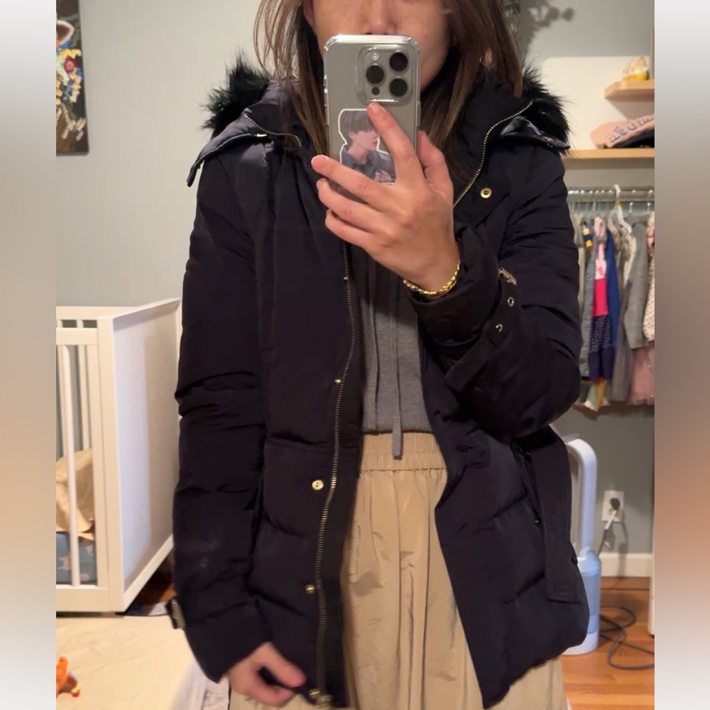Zara down puffer jacket - dark navy